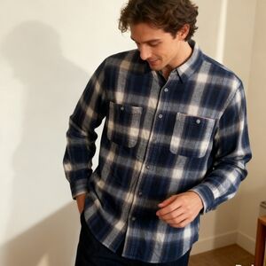 Boston Traders Vintage Blue & White Cotton Shirt, Size L - Luxury Label